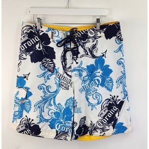 Corona Extra Board Shorts Men's L Swim Trunks Pocket Hawaiian Tropical